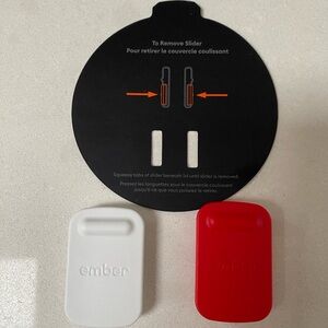 Ember Red and White Sliders for Lid (Lid NOT included) - Never Used